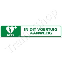 Autobord AED IN VOERTUIG sticker 25x5cm